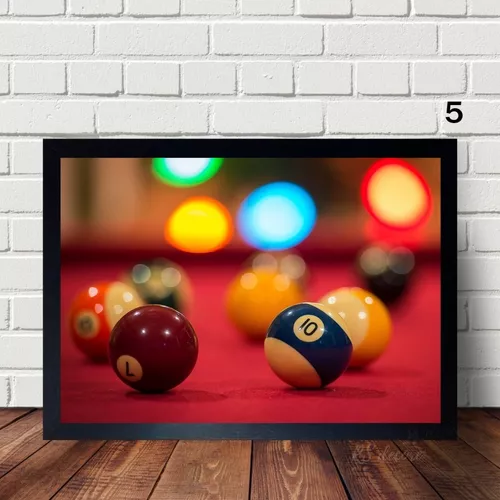 Quadro Decorativo Sinuca Snooker Bilhar Bar Salas De Jogos 8 Ball