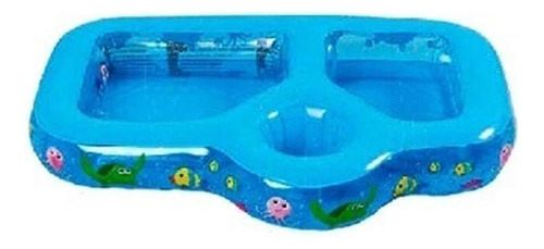 Piscina Infantil Inflável Com Divisórias 21 L Ideal P/ Praia Cor Azul