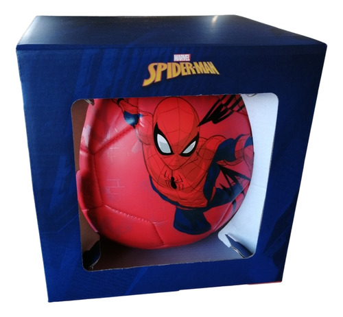 Pelota De Futbol Marvel Spiderman En Caja N5 Original Rojo