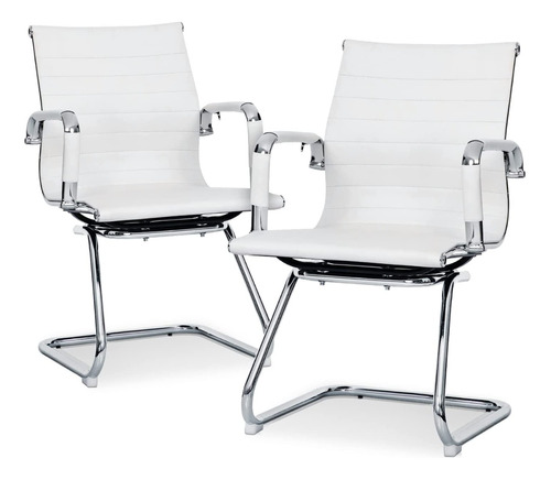 Set 2 Sillon Aluminium Eames Oficina Trineo - Alto Impacto