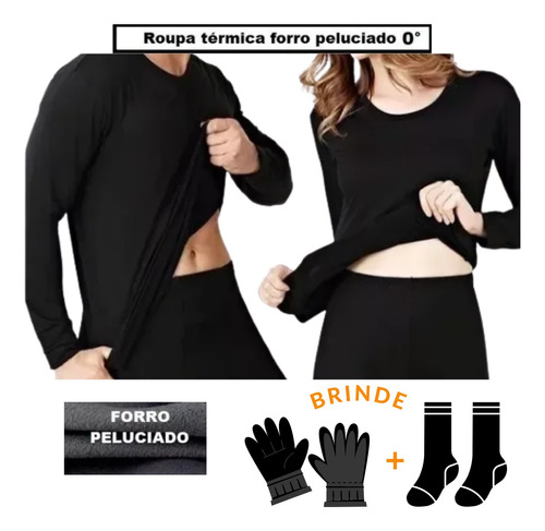 Roupa Segunda Pele Térmica Blusa+calça Brinde Meia+luva