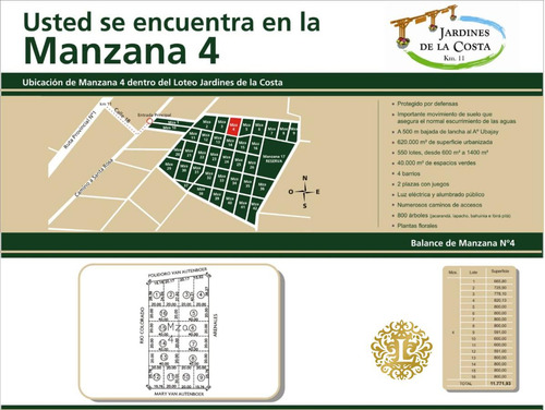 Se Vende Lote En Jardines De La Costa - Ruta 1 Km. 10