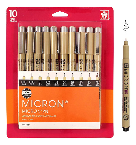 Sakura Pigma Micron Fineliner Pens - Bolígrafos De Tinta Ne