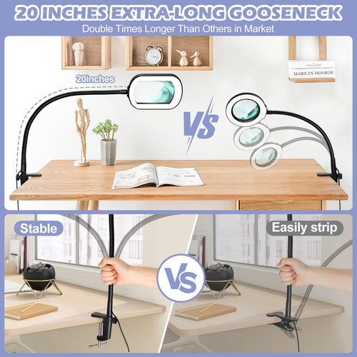 Lupa Cuadrada De 10 Aumentos Con Luz Y Soporte Lupa Con Luz
