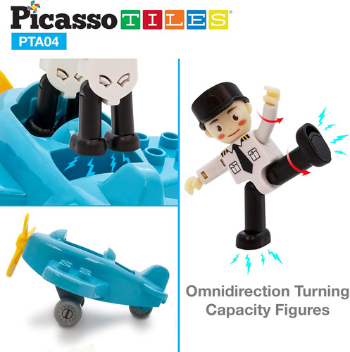 Figuras Magneticas Picassotiles, 4 Piezas, Aviones Y Acci...