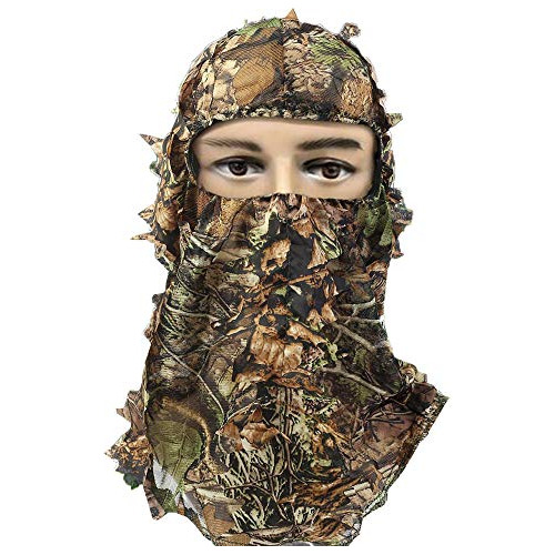 Máscara De Caza Camuflaje 3d Hojas Ghillie Máscara Fa...