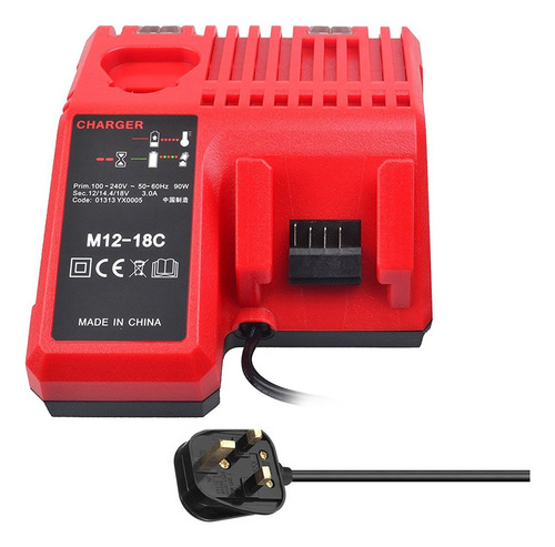 Cargador De Batería Li-ion M12-18c Para Milwaukee 12v 14.4v