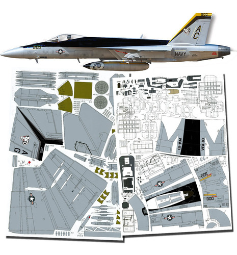 F-18 Vfa 83 Rampager 300 Squadron 1.33 Papercraft