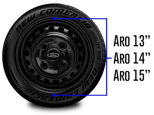 Imagem 3 de 7 de Jogo Calotinhas Centrais Ford Ka Fiesta Aro 13 14 15 4x108