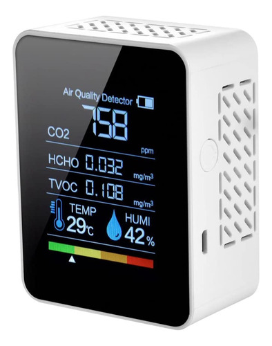 Pasotim Monitor Calidad Aire 5 1 Medidor Co2 Digital Humedad