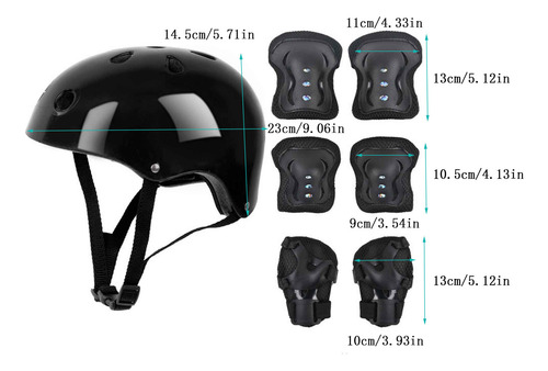Juego De 7 Cascos Para Niños Y Niñas G, Rodilleras, Coderas,