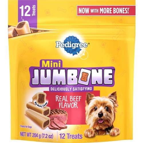 Pedigree Mini Jumbone, Sabor De Carne Real (paquete De 4)