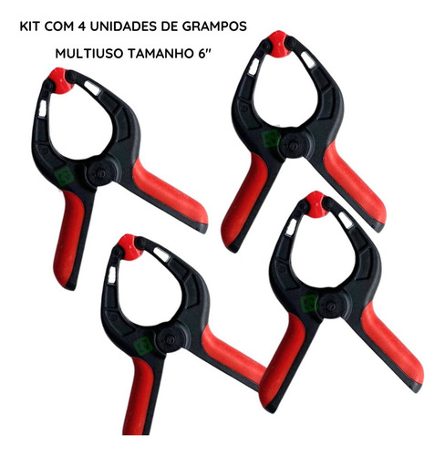 Kit 4 Pçs Grampo Multiuso Marceneiro 6 Polegadas 150mm Mtx