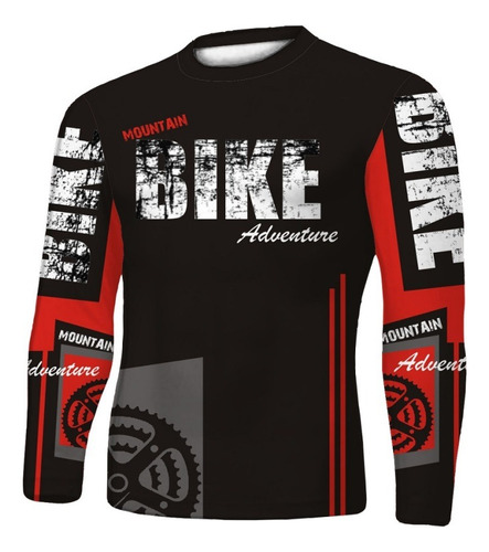 Camiseta Compressão Fitness Térmica Estampada Bike Rashguard