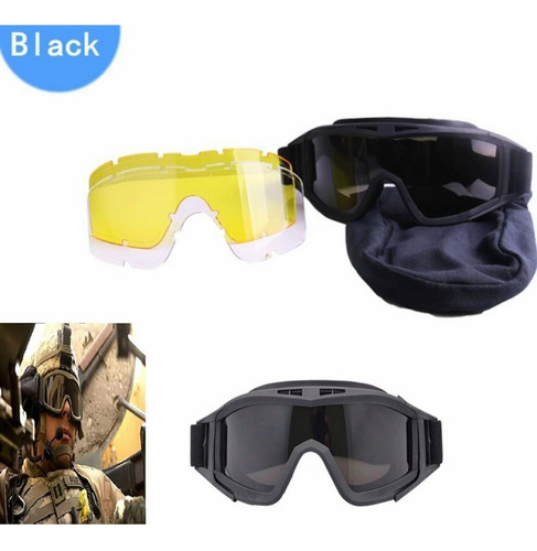 Gafas Militares Tactico Careta Gotcha Airsoft + Estuche Or