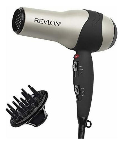 Secador De Pelo Revlon Turbo | 1875 Vatios De Máximo Brillo,