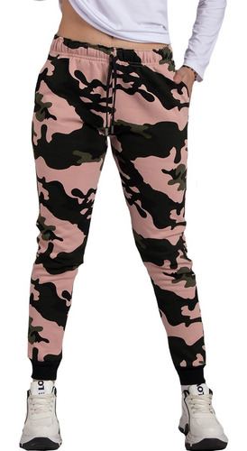 Imagen 3 de 10 de Pantalon Babucha Jogging Camuflado C Puño Algodon Mujer A66