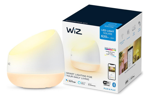 Lámpara De Mesa Led Wiz Squire Wi-fi + Ble Rgb Doble Display