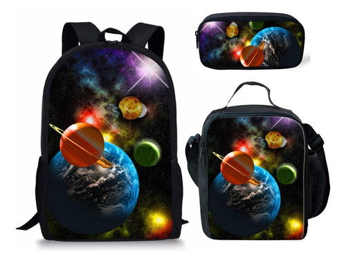 Uniceu Mochila Espacial Cosmic Planet Galaxy Book Bag + Plan