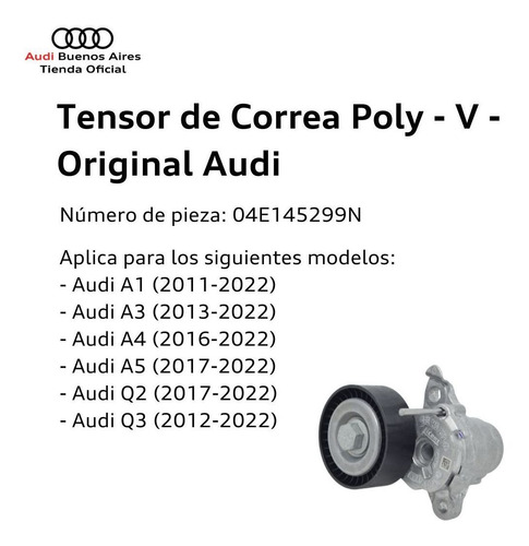 Imagen 2 de 8 de Tensor De Correa Poly - V Volkswagen Up! 2017 Al 2021