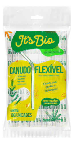Caixa Canudo Bio Flexível Para Bebidas Drinks 21cm 1.200 Und Cor Cristal/Transparente
