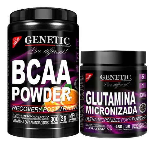 Músculos Definidos Glutamina Aminoacidos Bcaa Powder Genetic