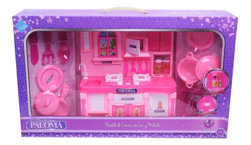 Juego De Cocina Para Muñeca Muebles Con Luz Y Melodía 