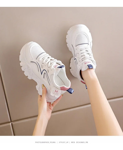 Zapatos Blancos De Tacón Alto Con Fondo Grueso De Verano Par