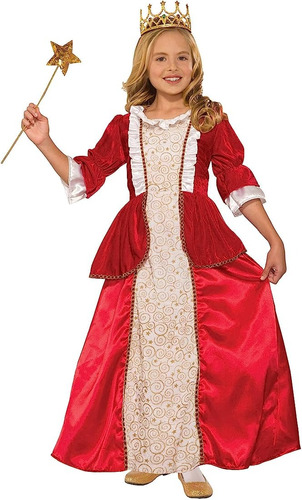 Disfraz Princesa Medieval Vestido Rojo Para Niña Halloween.