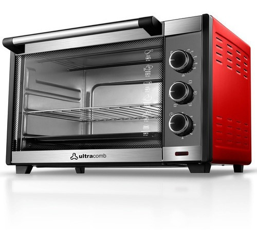 Imagen 2 de 2 de Horno de mesa eléctrico Ultracomb UC-45CN 45L negro/rojo 220V-240V