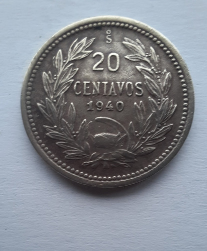 4 Monedas Antiguas Chile 20 Centavos Y 2 De 5 Centavos (Usado)