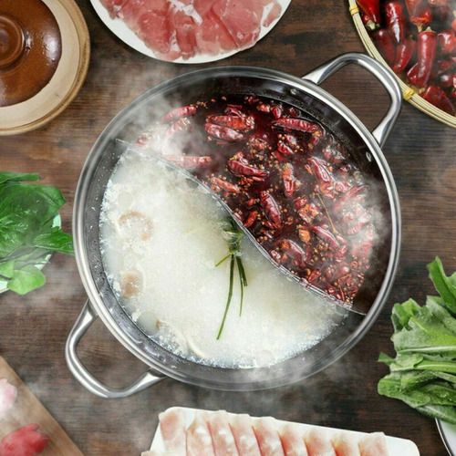 M Olla De Acero Inoxidable Shabu, Olla De Cocción De Dos