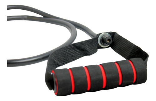 Corda Elástica De Treino Muscular Preta 1,20m Com Puxadores