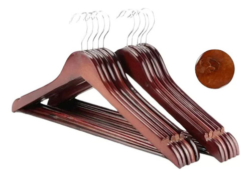 Sjp Zjcompatible 10 Ganchos De Madera Para Ropa Con