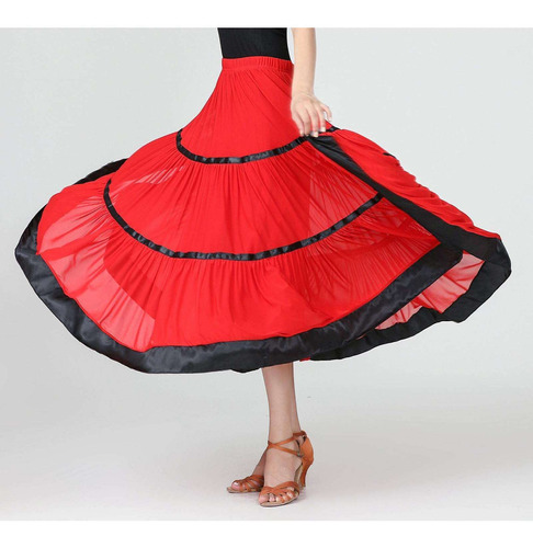 Elegante Falda De Baile De Salón Latino Para Mujer Falda De 