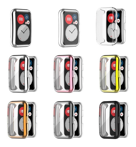 Case Protector De Pantalla De Silicon Smart Huawei Watch Fit