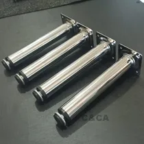 Comprar 4 Pé Para Móveis Armários Redondo Cromado 20cm Regulável Aço