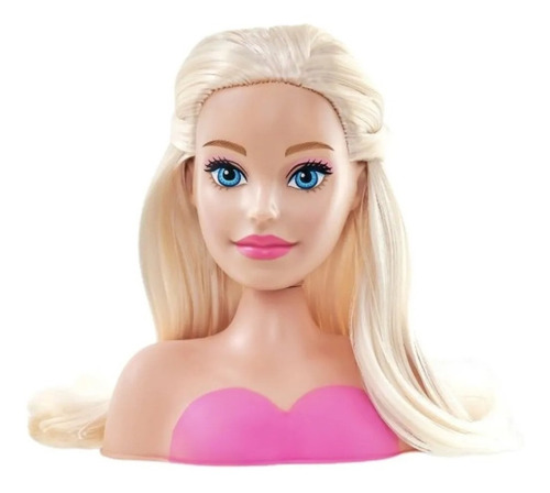 Busto Boneca Barbie Pentear Maquiar Original Com Acessórios