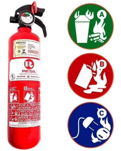 Imagem 2 de 3 de Extintor Automotivo Abc 1kg Universal/fino Valid. 5 Anos *10
