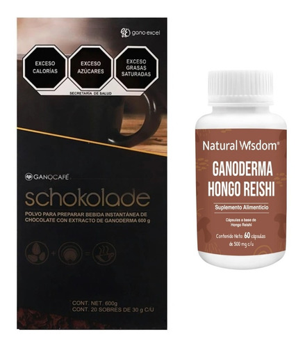 Gano Chocolate Schokolade + 60 Capsulas Ganoderma H - Reishi