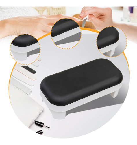 Almohada Manicura Desmontable Con En De La Uña, Negro