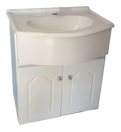 Vanitory 50 Cm Blanco 2 Puertas Bacha Marmolina Colgante 1