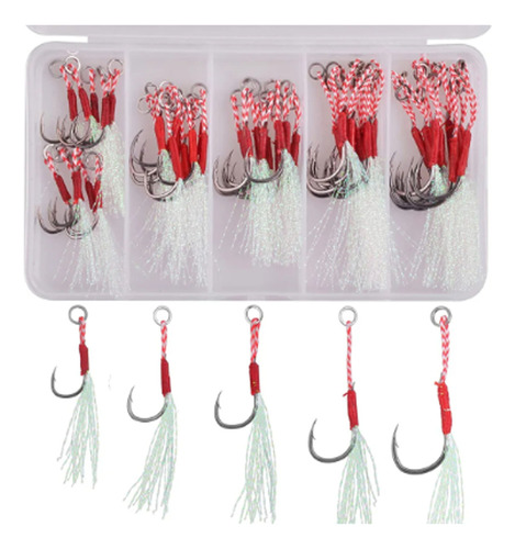 Kit 50 Anzol Suporte Hook Pesca Penacho Pena Isca Artificial