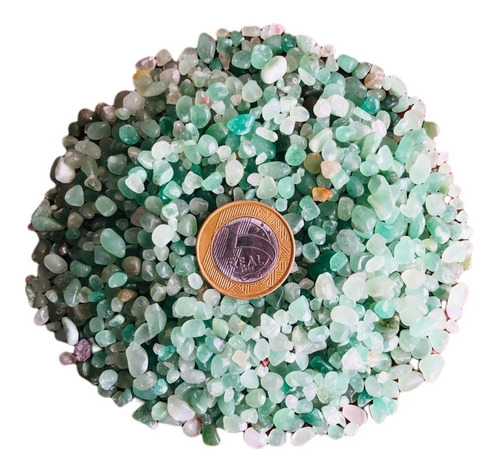 Cascalho De Pedra Quartzo Verde Natural Miúdo 01 - 500g