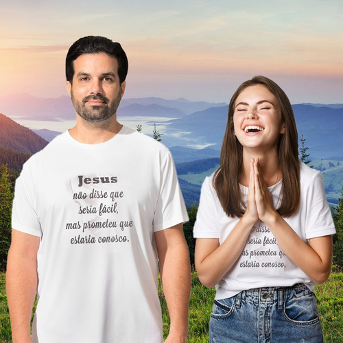 Camiseta Personalizada Jesus Conosco - Católica - Giftme