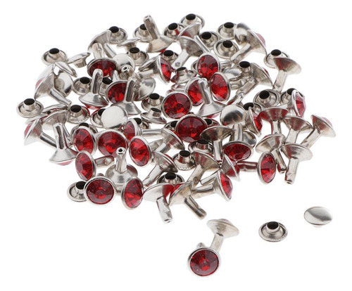 50pcs Botón A Remaches De Tuerca De Manualidades Rojo