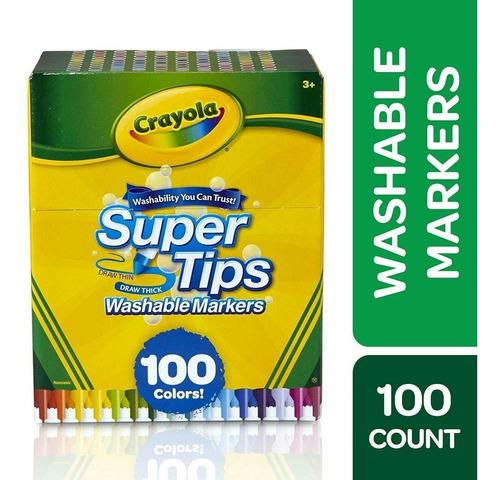 Imagen 3 de 6 de Crayola Supertips 100 Plumones Lavables Originales