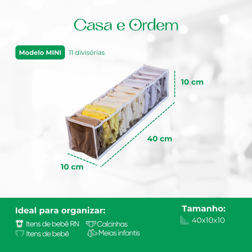 1 Colmeia Organizadora Mini (40x10x10) - Calcinha, Meia