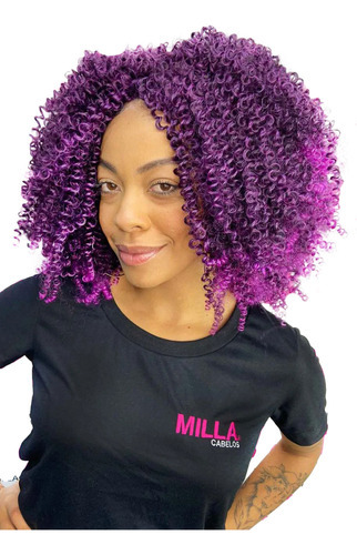 Cabelo Orgânico Goivo Bundles - Um Pacote Faz A Cabeça Cor Preto Com Roxo (t1b/purple