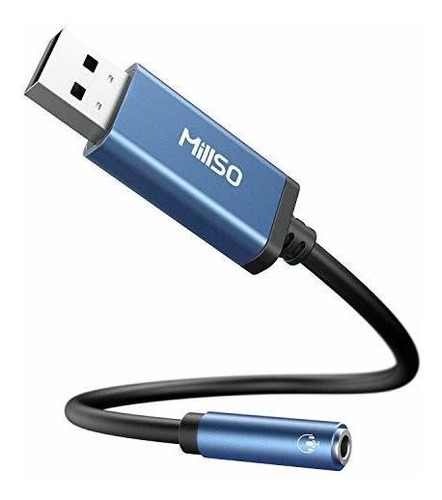 Usb Al Adaptador De 3 5 Mm Audio Jack Azul Zafiro Trrs ...